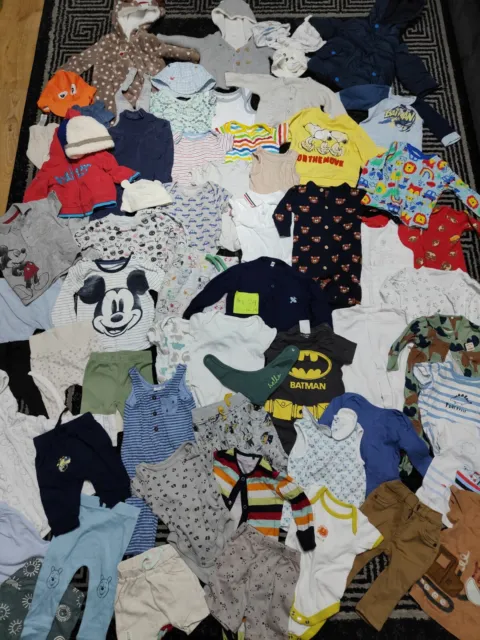 #624💙Huge Bundle Of Baby Boy Clothes 0-3-6months NEXT GEORGE PRIMARK TED.B NUTM