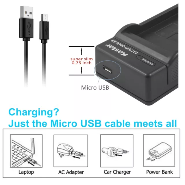 Kastar K7006 Battery Slim USB Charger for Kodak Easyshare M522 M530 M531 M532 3