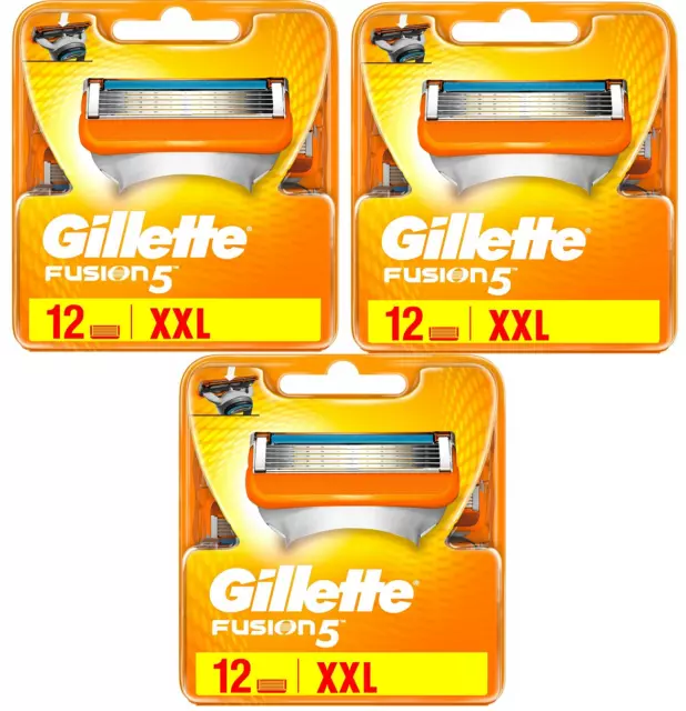 Pack 36 Lames GILLETTE Fusion 5 Recharge de Rasoir Paquet lot Gilette "ORIGINAL"