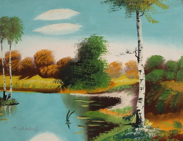 Tableau Ancien - Gouache De Raymond Vernet - Paysage D'Espagne Sur Panneau