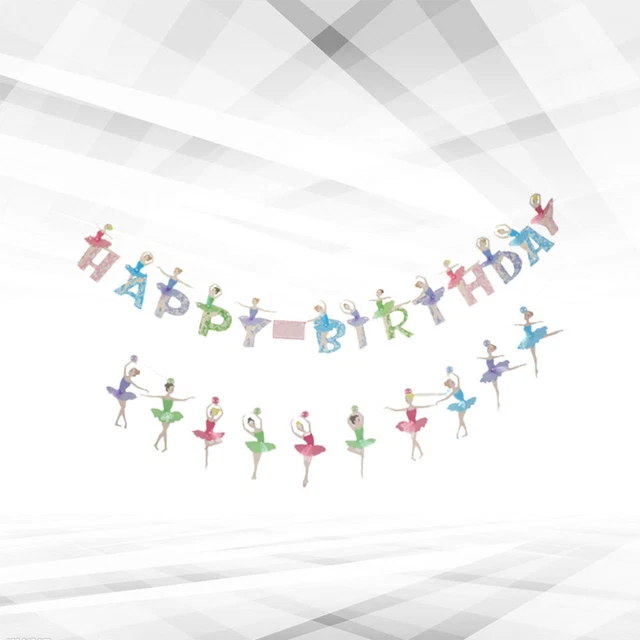 2 Pcs Décor D'anniversaire Bannière Fille Fournitures De Fête Ballet Bébé La