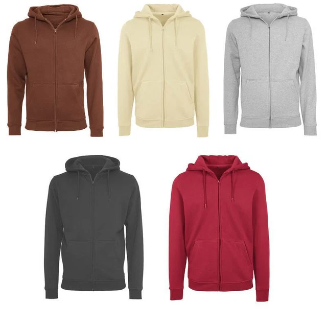 Felpa con Cappuccio Uomo Pullover Felpa Cerniera Lampo Base Sweatshirt