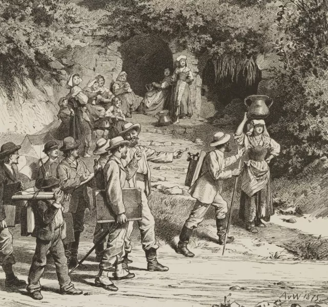 CLOSS (*1840) nach WERNER (*1843), Am Brunnen von Olevano, um 1875, HSt. 3