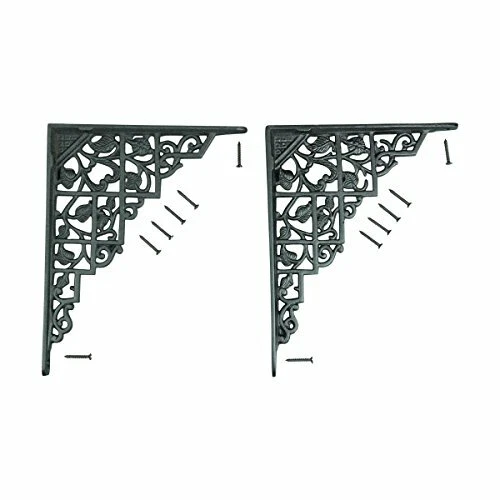 Renovators Supply Black Shelf Bracket Supports - Sold As Pair - Heavy Duty Al...