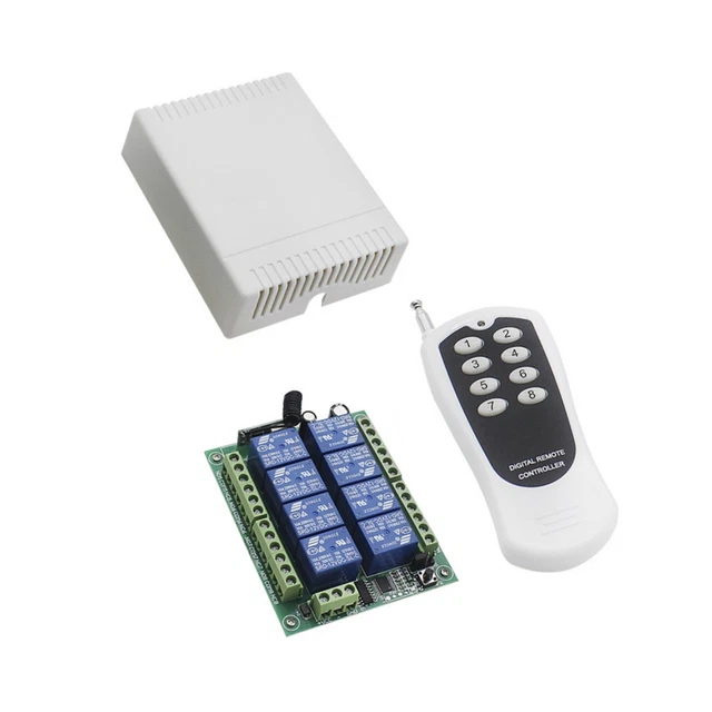NEW 433MHZ 8CH wireless RF Remote Control Switch DC12V Relay ...