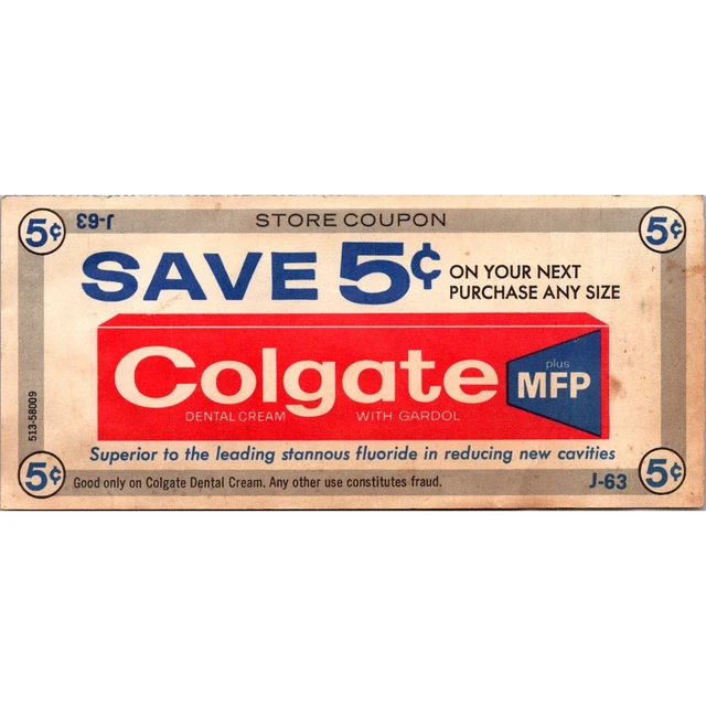 COLGATE DENTAL CREAM Louisville KY 1960s Original Retro Coupon STK3-ZC1 ...