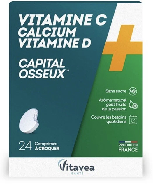 Vitavea Vitamine C Propolis 24 Comprimés à Croquer Saveur Citron Sans Sucre