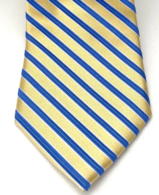 Michael Kors Classic Yellow, Blue and White Stripe Men’s Tie