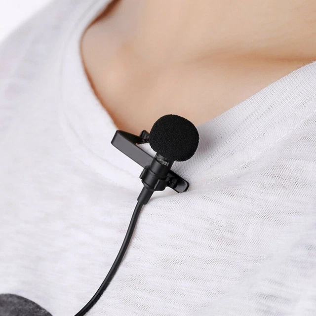 Lavalier Lapel Mic Mini Clip on Condenser Microphone USB Type C iOS 3.5mm Aux