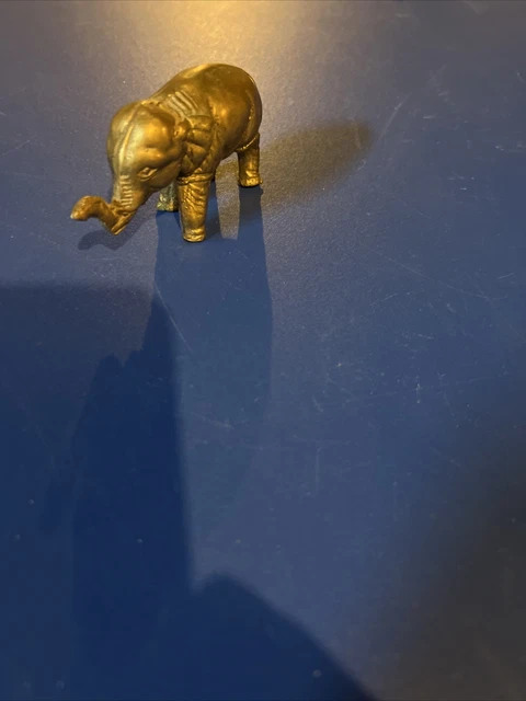 Vintage antique miniature Trumpeting cast metal elephant figurine