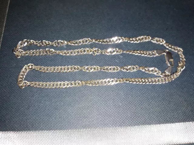 Kordelkette Sterling Silberkette 4mm breit massiv Länge 45 cm