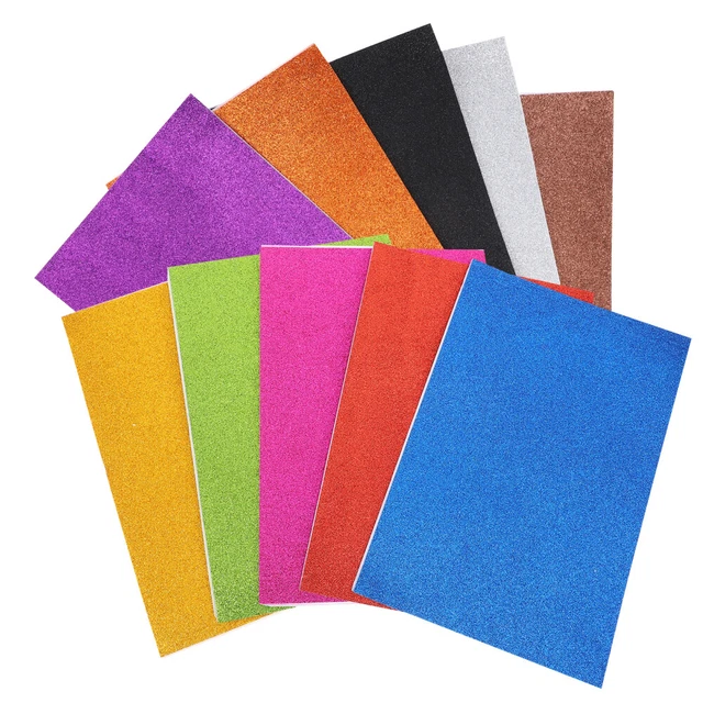 10 Pcs Sponge Glitter Paper Wrapping Kids Craft Foam Origami