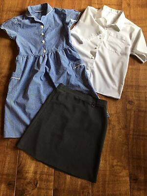 girls school uniform bundle age 8 Inc. M&S Summer Dress & shirt Free P&P