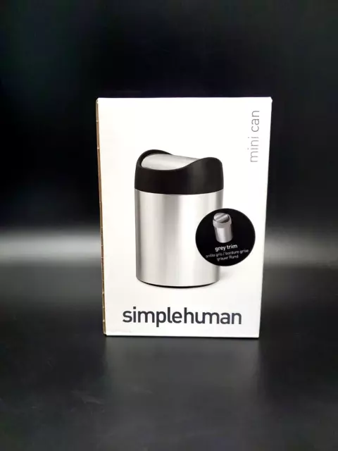 Simplehuman 1.5 Liter / 0.4 Gallon Mini Countertop Trash Can, Brushed Stainless