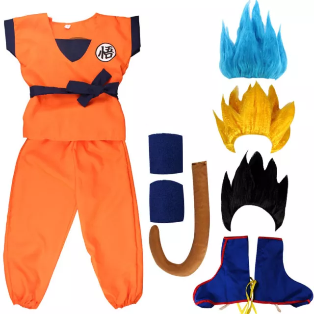 Kids Boys Dragon Z Goku Cosplay Costume Outfit Party Halloween Fancy Dress Up