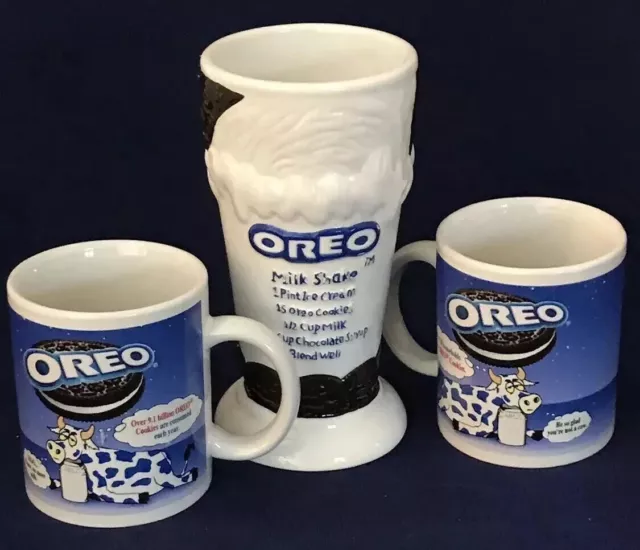 Oreo Cookies Milkshake Glass & Mugs Novelty Dairy Cow Kraft Nabisco Advertising