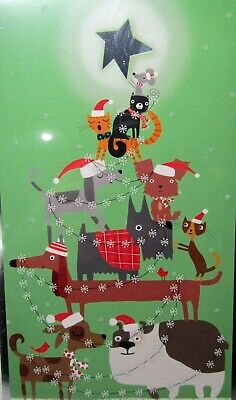 Dogs & Cats Christmas Cards With Glitter 16 Hallmark Cards