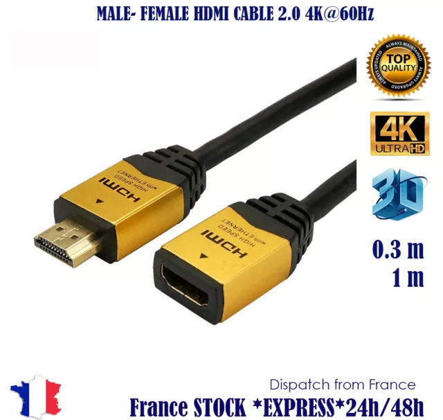 hdmi male female Cable 2.0 4K 60Hz ultra HD 2160p 3D Full HD HDTV 18GB Splitter