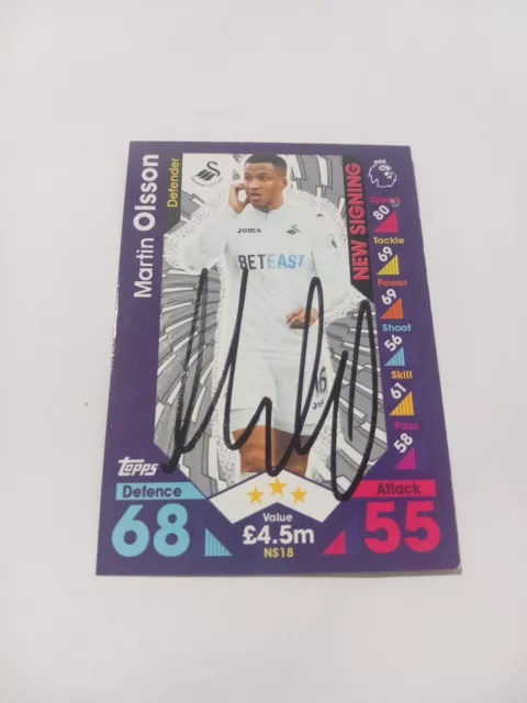 Trading Card signiert Martin Olsson Swansea City NEU