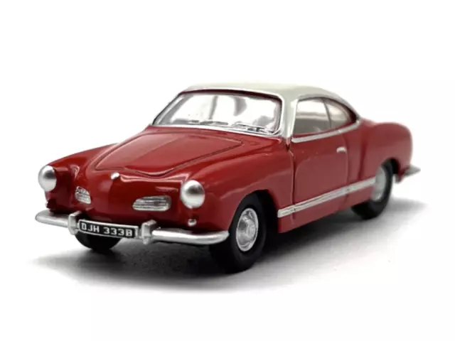 TG 1:76 VW 1964 Red Karmann Ghia Coupe Racing Sports Model Diecast Metal Car New