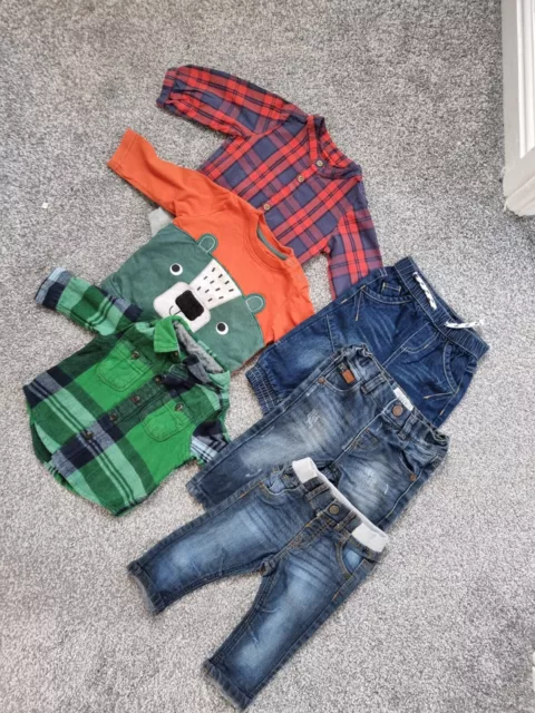 Baby Boys Next Outfit Bundle 3-6 Months Denim Jeans Shirts gap checked s