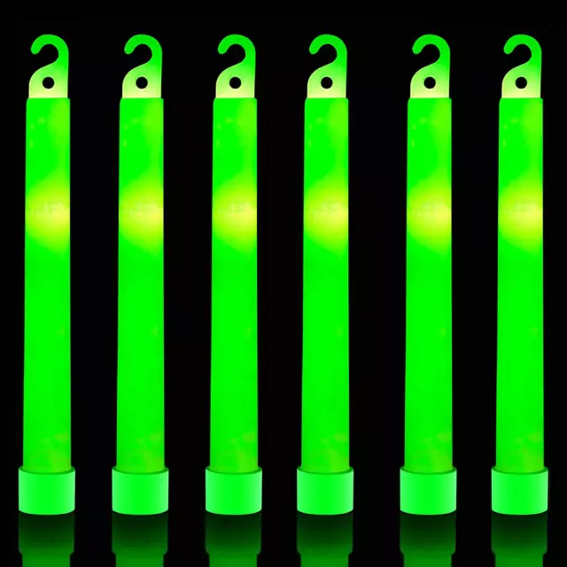 32 Palitos de Brillo Verdes Grandes de 6 Pulgada Ultra Brillantes Palos de Luz