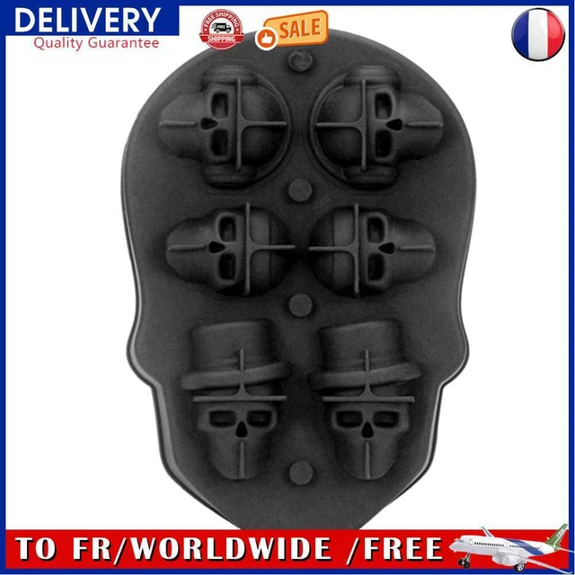 3D Skull Ice Lattice Mold Nonstick Silicone Ice Hockey Mould for Kitchen Gadgets