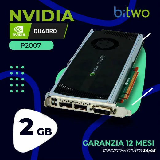 Nvidia Quadro P2007 PCI gaming scheda video grafica 2GB ricondizionata DVI