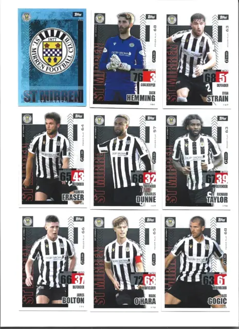 Mint St Mirren 2023/24 Spfl Match Attax Football Trade Cards Team Set.