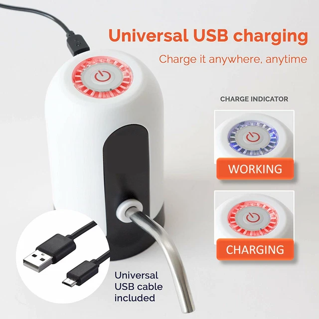 Distributore Acqua Automatico Con Pompa Elettrica - Ricaricabile USB, Per Bottiglie Da 5 Galloni - Foto 8