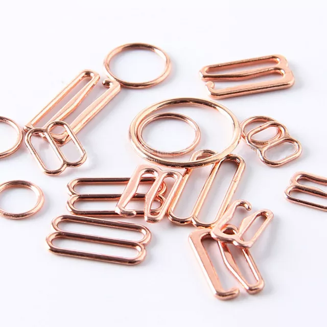 100 piezas sujetador de metal correa ajuste lencería diapositivas anillos correa deslizante hebillas