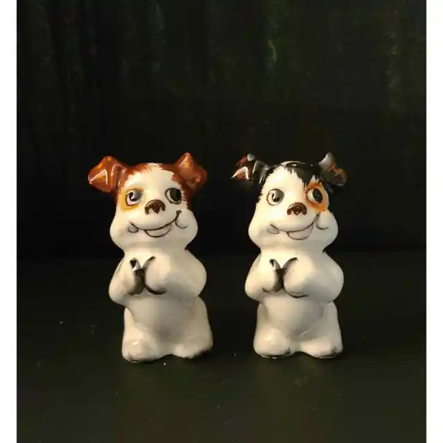 Vintage Smiling Puppy Salt and Pepper Shakers