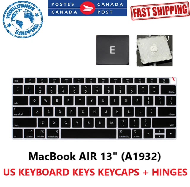 US English Keyboard Keycaps For MacBook Pro 13" Retina A1989 A2159, 15" A1990, Air 13" A1932 (2018-2019)