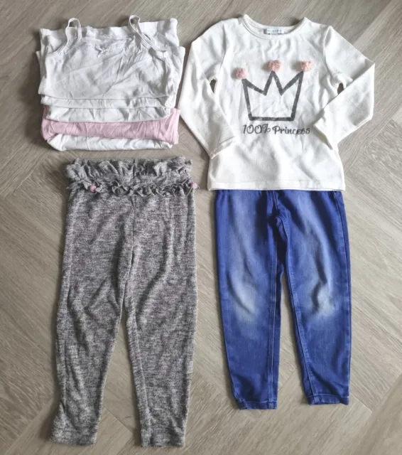 Girls 4-5 Years Clothes Bundle Vest Top Jeans Trousers Joggers Jeggings