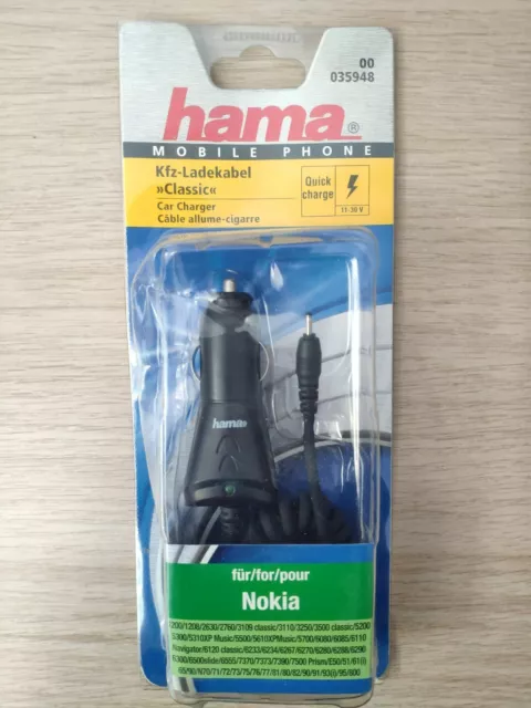 Chargeur allume cigare Hama pour téléphones Nokia ancien NEUF