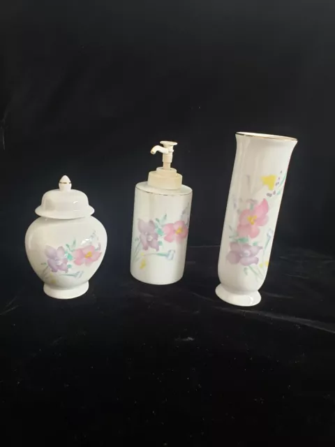 VTG Fred Roberts Co. San Francisco Set of 3 handpainted porcelain items Japan