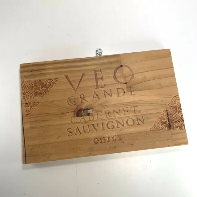 VEO Grande Cabernet Sauvignon Chile 7"x10.5" Wood Wall Hanging Plaque Decor
