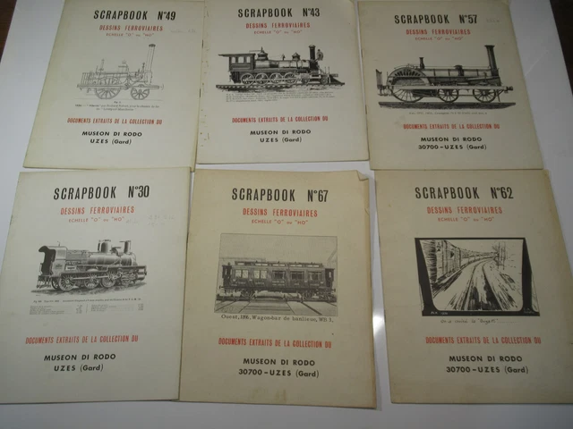LOT DE 6 SCRAPBOOK Dessins ferroviaires (chemin de fer, train) Echelle