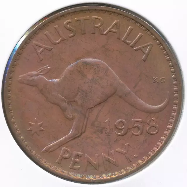 Australia 1958(p) One Penny 1d Elizabeth II - Choice Uncirculated