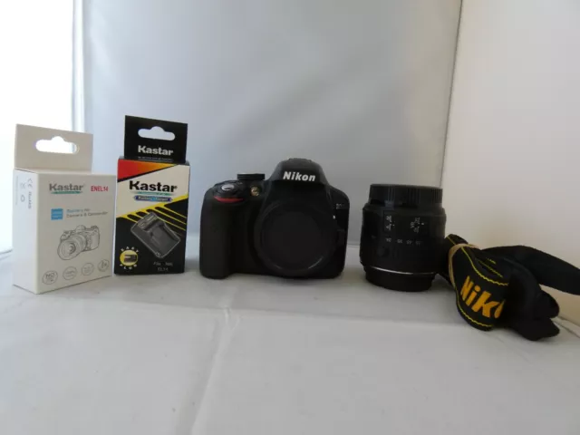 Nikon D3300 24.2MP dSLR w/ AF-S VR II 18-55mm. Shutter count is 2.4K. Excellent.