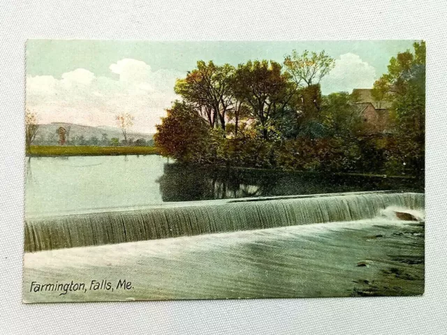 Vintage Postcard 1910's Water Falls Scene Farmington ME Maine