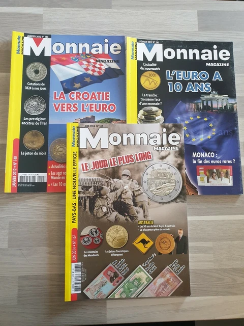 Lot 3 Magazines Monnaie N°140/141/167 Europe Croatie D-day 2012