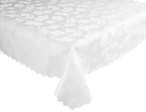 Ivy Leaf Damask Tablecloths & Napkins *WHITE* GREAT FOR CHRISTMAS Many Sizes