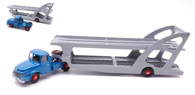 MINIATURE : SEMI REMORQUE SEULE 3 ESSIEUX PORTE CHAR NEUF 1 43