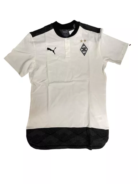 PUMA BMG Borussia Mönchengladbach Polo Shirt White Black Size M Gladbach