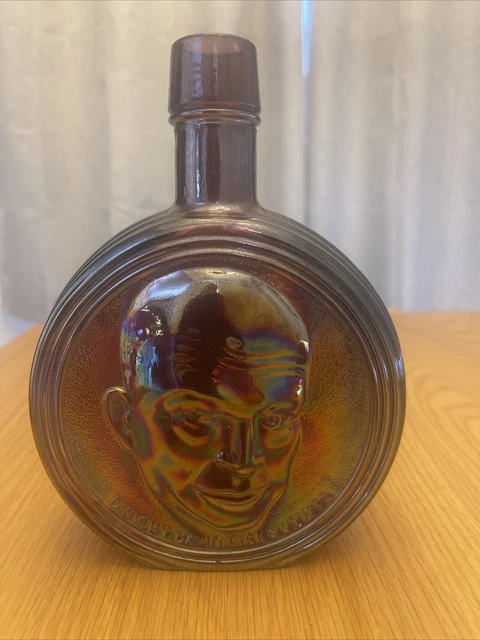 Vintage Wheaton Dwight David Eisenhower Purple Glass Decanter Bottle 1st Edition