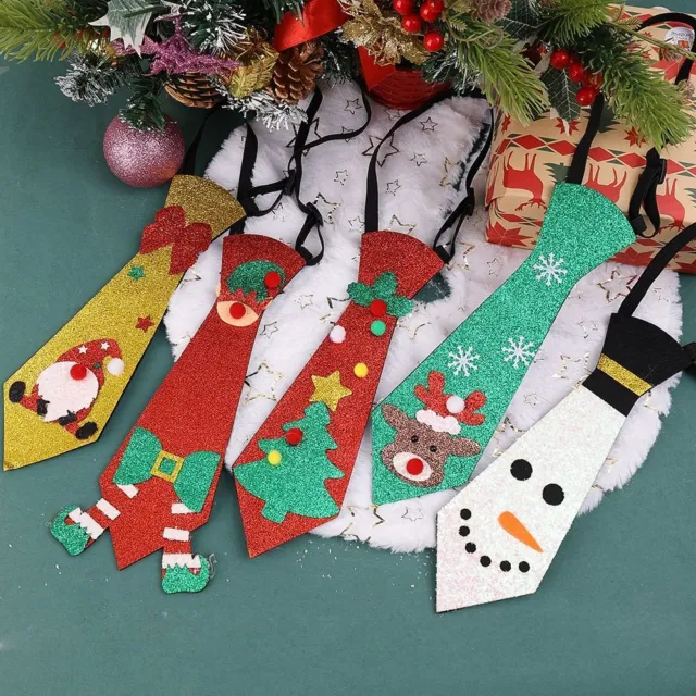 12 tipi cravatte natalizie in feltro lucide pupazzo di neve alce festa