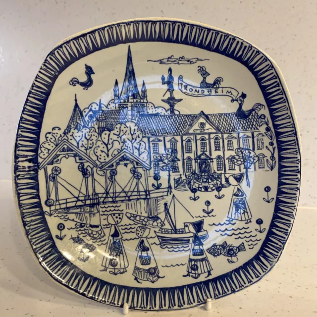 Stavangerflint Norway Decorative Ceramic Plate Kari Nyquist Harbour Trondheim