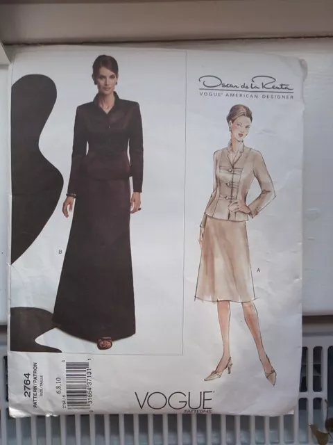 Vogue 2764 Oscar de la Renta designer skirt jacket sewing pattern 6-10 uncut VTG