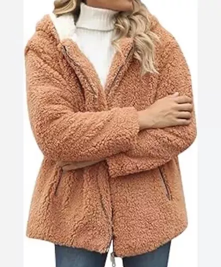 LANSHIFEI SHAGGY Faux Fur Short Jacket White Tan Black Coat Size Medium 45.00 PicClick UK